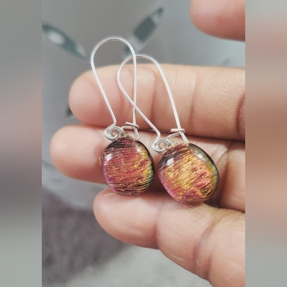 Large Double Size Crystal Silver Drop Hook Earrings.🌴 - Picture 2 of 5